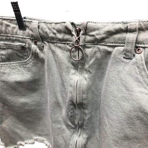 American Threads Mini, Denim, Distressed, Raw Hem, Pockets, Zip Up Front L Mint - Picture 3 of 7